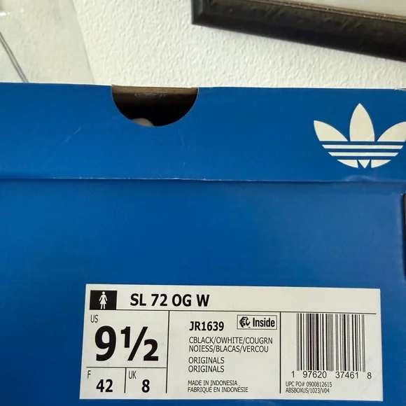 Adidas Women's SL 72 OG Cow Print Sneakers - Black and White - Picture 6 of 6